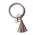 Rainbery Multiful Tassel Keychain Enamel PU Leather O Key Chain Monogram Circle Wristlet Keychain For Women Girls - menochic